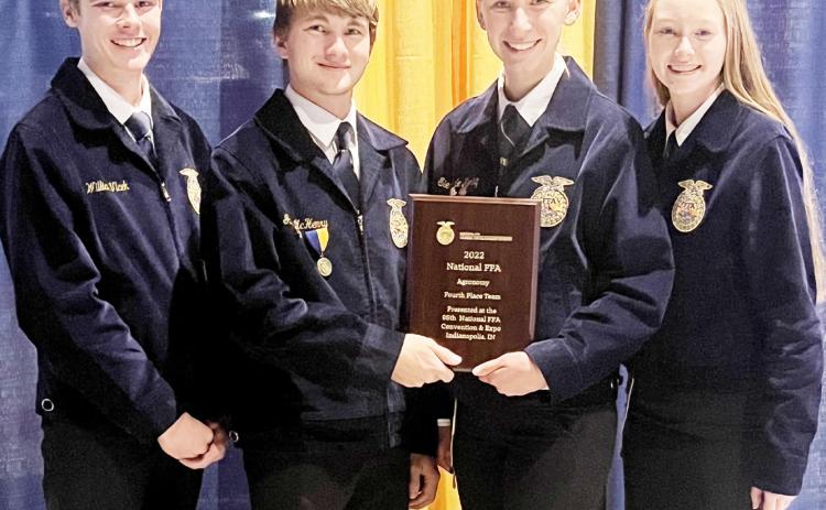 Pawnee City FFA Agronomy Team - William Vlcek, Gavin McHenry, Sierra de Koning and Ashlynn Hartman