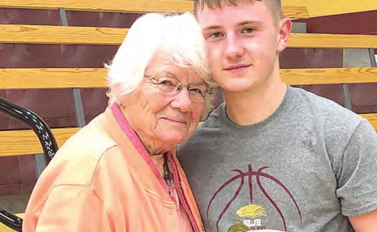 This is Anna Mae with her great-grandson, Corbin Forgy.