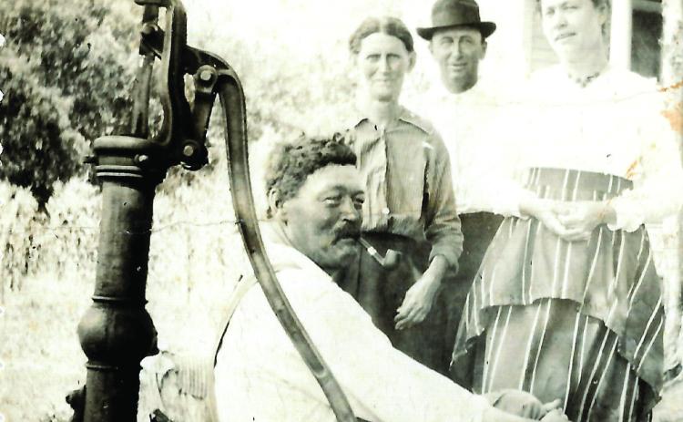 Here is George Purcell with family members Sissie (Mary Jane) Engberry, Orie Crisler, and Maggie Engberry Crisler