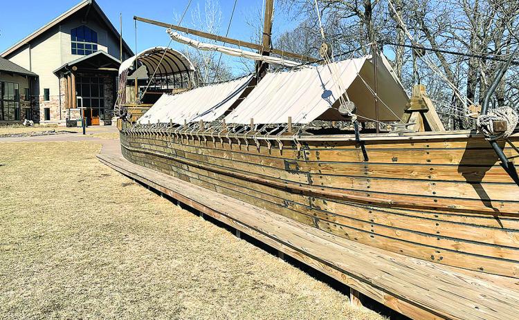Photo courtesy of Bob Ford A replica of a Corps of Discovery boat