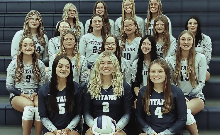 Members of the 2025 HTRS Volleyball team are front, from left: Lillian Bowen, Elie Bstandig, Madison Bredemeier. Second Row: Grayson Sherman, Chloe Shupp, Colby Hedden, Harlee Hardesty, Makena Dunlap. Third Row: Georgianna Melcher, Eden Duryea, PJ Howe, Eden Stewart, Emerson Bredemeier, Dasha Hunzeker. Fourth Row: Adilyn Nincehelser, Lexi Tichy, Bailee Schmit, Jazi Frey.