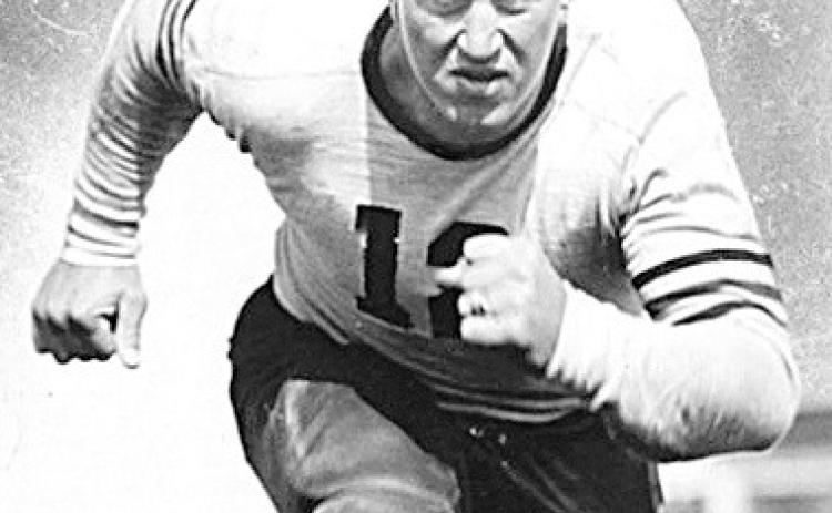 Photo: Chicago Tribune historical photo showing Link Lyman in the 1930s. It accompanied an August 6, 2019 article in the Chicago Tribune by Will Larkin, “Ranking the 100 Best Bears Players Ever.” Lyman was rated as number 31, and the article began that even though Lyman had played football 90 years before, he wouldn’t be out of place in the 21st century.
