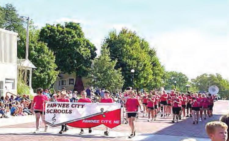 The Pawnee City High School Band marched in the Richardson County Fair Parade last Friday. This was their last appearance of the year. School Photo