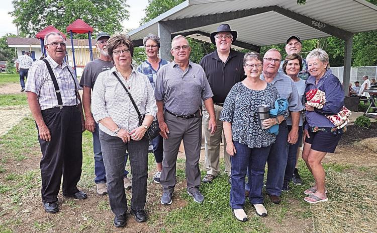 The class of 1974 got together this past weekend for their 50 year class reunion. They are pictured here with some friends at VanHorne Park. From left: Mark Turnbull, Don Ensor, Mary Callam, Dineen Rhodes, Kelly Madden, Steve Glenn, Sue Moore, Mark Moore, Rita Crawford, Scott Stewart, Stephanie Stewart.