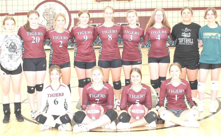Members of the 2023 Lewiston volleyball team are front, from left: Kierstin Rehrs, DeLayne Currie, Leah Christen, Jenna Anderson. Second row: Jacelyn Cloyd, s.m., Sara Wiles, Justice Currie, Libby Smith, Maddie Janssen, Ayden Hunzeker, Darrien Howe, Bryleigh Crouse, s.m., Savannah Cutshall, s.m. Not pictured: Sara Wiemers, Head Coach Emily Bohling, Asst. Coach Carli Kohout.