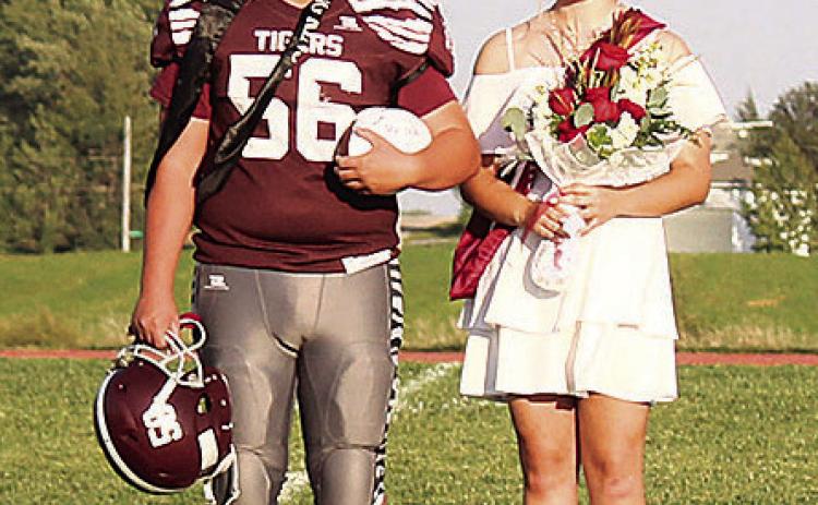 Ayden Hunzeker (r) was crowned homecoming queen and Taven Porcher (l) was crowned homecoming king