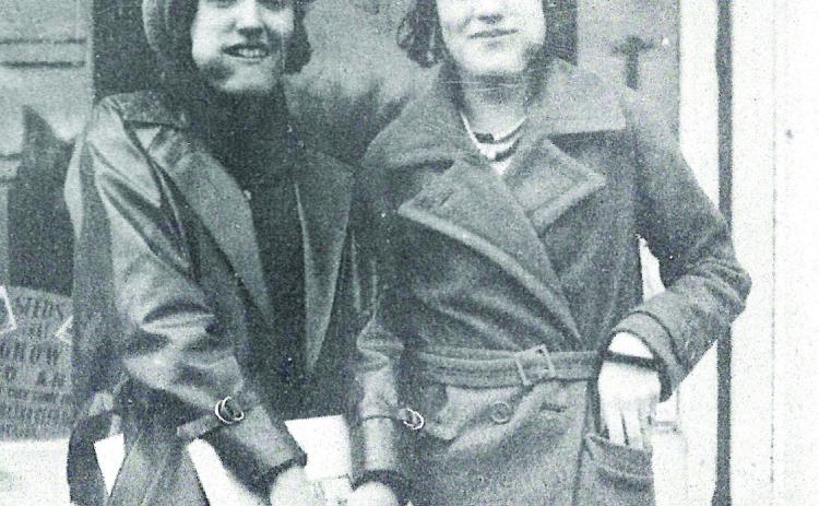 Above: Marjorie Horton and B, 1934, Table Rock, Nebr. eating jaw breakers.
