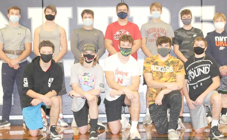 Members of the 2020-21 HTRS Wrestling Team are front, from left: Marcus Bratrsovsky, Damon Portrey, Andy Maloley, Trenton Williamson, Jakob Richey. Back row: Isaac Bittner, Wyatt Anderson, Aiden Worthey, Ty Faulks, Brandt Leech, Roman Coats, Clayton Shook. Not pictured: Ty Force, Clayton Howe, Derex Kish, Dillon Lefler, Sean Long, Brody Mendenhall, Yadriel Rupiza-Cartagena, Tristan Tackett, William Taylor, Caleb Werman.