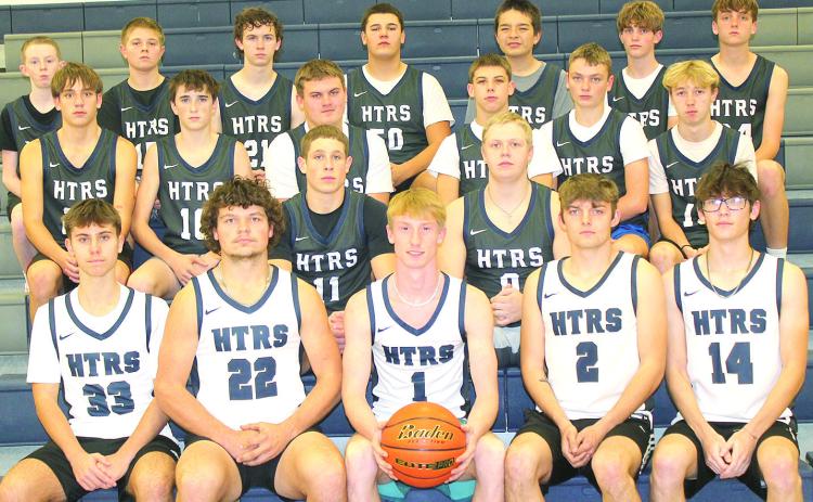 Members of the 2024-25 Humboldt Table Rock Steinauer Boys’ Basketball team are front, from left: Julius Wiest, Hunter Bohling, Brogan Dunlap, Brennen Vaughan, Kiffin Hunzeker. Second row: Emmett Glathar, Jonathan Koch. Third row: Nolan Taylor, Colt Leech, Reed Shupp, Kameon Dettmann, Darius Bohling, Axton Wamsley. Back row: Carson Duryea, Josh Manning, Bradyn Bowen, Cole Hunzeker, Cristofer Wanek-Flores, Jack Hilgenfeld, Ty Dunekacke. Not pictured: Coaches Jamie Stice, Grant Tuttle.