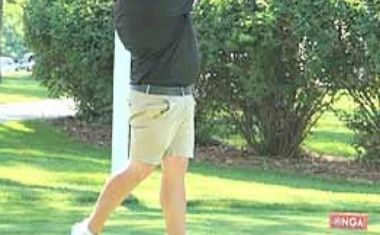 Calvin Freeman tees off at the 53rd Nebraska Match Play Championship at Hillcrest Country Club in Lincoln. photo courtesy of the NGA