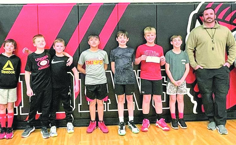 Coach- Jake Simon, Alex Hall, Britton Gorman, Triton Gorman, Jovani Mena-Hendrickson, Taytem Simon, Jace Rauner, Rhett, Johnson, Coach- Travis Hall, Coach - Chris Rauner