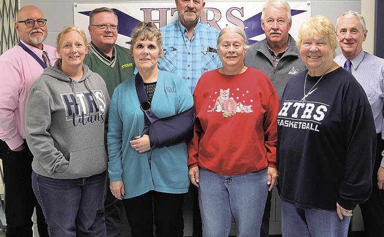 The members of the HTRS Public Schools Foundation Board include (l to r): Dr. George Griffith, Chasity Davis, Neal Kanel, Joyce Huppert, Steve Schaardt, Jorene Herr, Ron Eis, Sandy Stalder, and Ted L. Harshbarger.