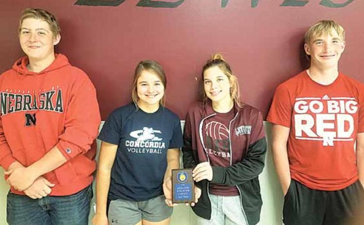 Lewiston FFA qualified for the State Land Judging event to be held in the York area on October 28th. (L to R) Ty Arena, Leah Christen, Masyn Arena, Tristen Ray