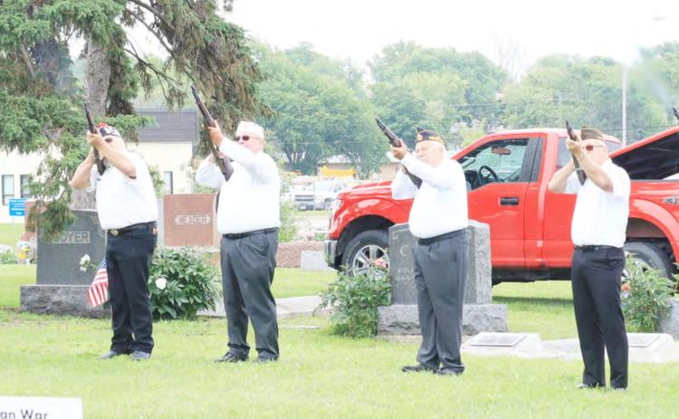 Veterans fire a salute to their fallen comrades. Ray Kappel/Republican