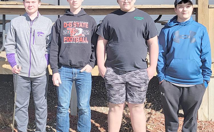 Members of the 2023 HTRS/Pawnee City Golf Team are from left: Isaac Seitz, Justin Pierce, River McNeely, Carson Refsdal. Not pictured: Bryson Horst.