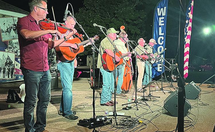 The Sandy Creek Pickers bluegrass band at the historic Table Rock bandstand in 2024. They return at the end of the 2025 season.
