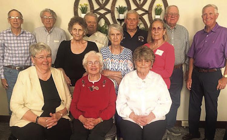 The Class of 1963 gathered at the Steinauer Convent House on May 24, 2025. They enjoyed a delicious meal served by Marge Wenzl and her team The Class had decided to meet every three years so they could better keep track of each other. Back row from L to R: David Crom, Cecil Slater, Larry Rinnie, Mike Korber, Joe Fritz and Max Martin; Middle row: Waunta Slater McNight,Shirley Popelka Snyder, Judy Hubka Crawford; Last row: Martha Bock Richard,Carol Koester Doolittle, Phyllis Brown Ideus.