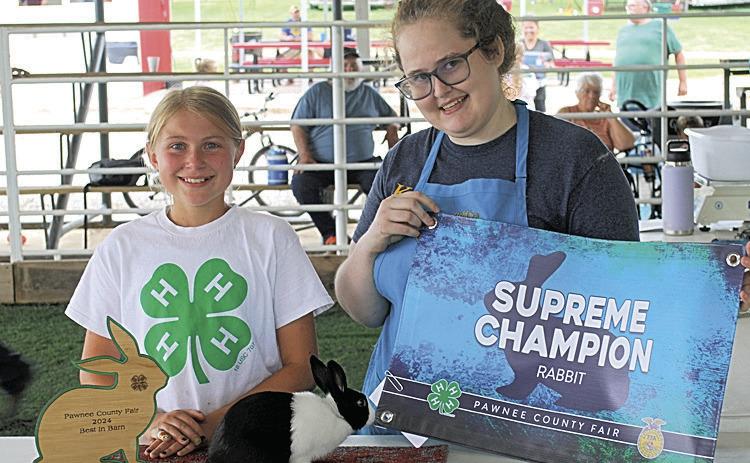 Katherine Wist- Champion Fancy Breed Rabbit, Supreme Champion Rabbit, Best in Barn. Sheridan Hinirchsen, Rabbit Judge