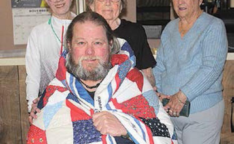 Seated: Jeffery Day. Standing Left to Right: Cheri Husband (sister), Verna Kalina (aunt), Ruthie “Freeman” Day (mother).