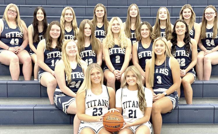 Members of the 2023-24 Humboldt Table Rock Steinauer Girls’ Basketball team are front, from left: Jaylie McNealy, Avery Dierberger. 2nd row: Alyssa Askren, Laramie Glathar. 3rd Row: Maddie Bredemeier, Kenadi McClarnen, Elie Bstandig, Shayfer Cumro, Lillian Bowen. 4th row: Camryn Vaughan, Harlee Hardesty, Miranda Rist, Chloe Shupp, Makena Dunlap, Grayson Sherman, Addison Bittner, Colby Hedden. Not Pictured: Hannah Koziol.