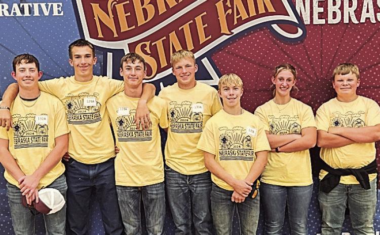 Dairy Eval from left to right - Cooper Swendener, Ashton Sanders, Payton Heideman, Everett Bohling, Evan Christen, Madeline Janssen, Taven Borcher.