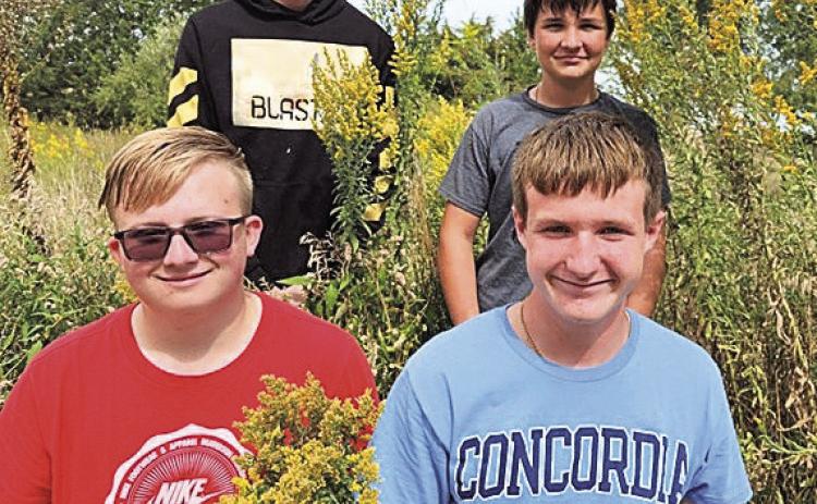 Area 6 Range Judging Junior Division Runner-Up team from Lewiston. Back row: Braxton Houseman and Colter Steinacher. Front: Camden Swendener and Grady Weyers.