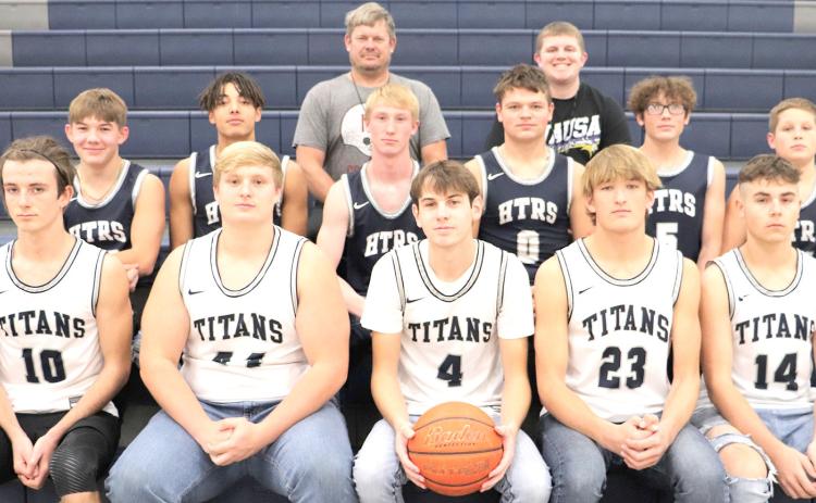 Members of the 2022-23 Humboldt Table Rock Steinauer Boys’ Basketball team are front, from left: Arthur Penisson, Ryken Davis, Jack Hunzeker, Brandt Leech, Peio Uribe-Rodriguez. Middle row :Alex Koziol, JJ McQueen, Brogan Dunlap, Hunter Bohling, Kiffen Hunzeker, Emmett Glathar. Back row: Head Coach Mike Schaardt, Assistant Coach Heath Finke.
