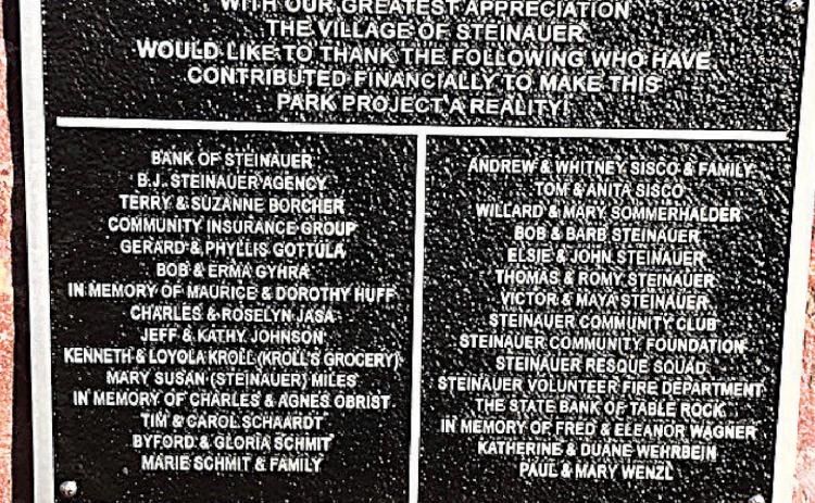 The new plaques in Steinauer