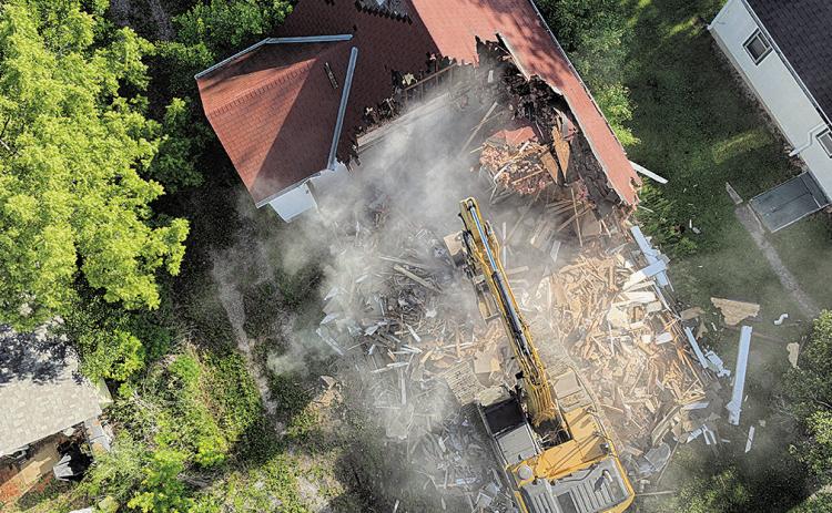 The house at 1526 5th Street was demolished by Gyhra Construction recently. The property is owned by Don and Anita Bentz. Photo courtesy of Pawnee County Sheriff Braden Lang