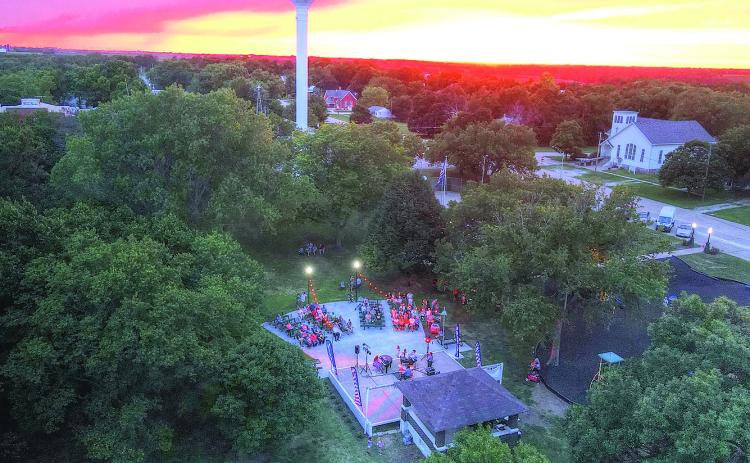 The concert venue at the Table Rock Square, drone photo by Kim Vrtiska.