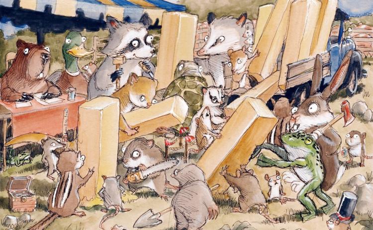 WHIMSICAL ARTIST CARMEN CERRA  RETURNSTOTHETABLE ROCK SQUARE