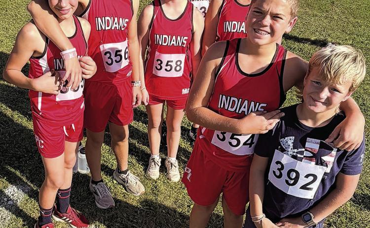 Junior High Cross Country Team and Eli Hoffman