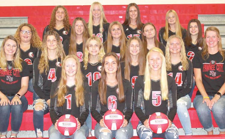 Members of the 2021 Pawnee City Volleyball team