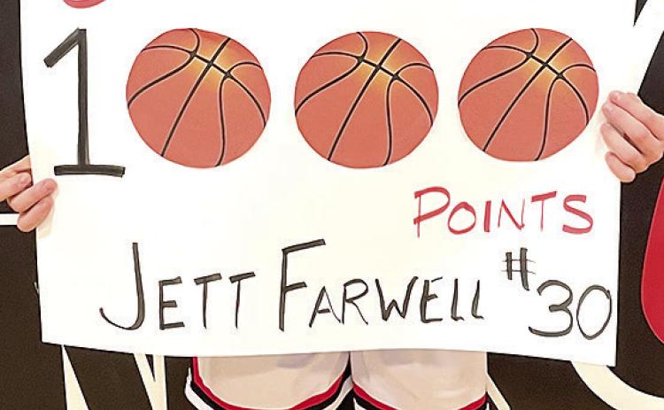 Pawnee City’s Jett Farwell hit the 1,000 point career mark last week for the Indians. Photo courtesy of Jamie Maloley