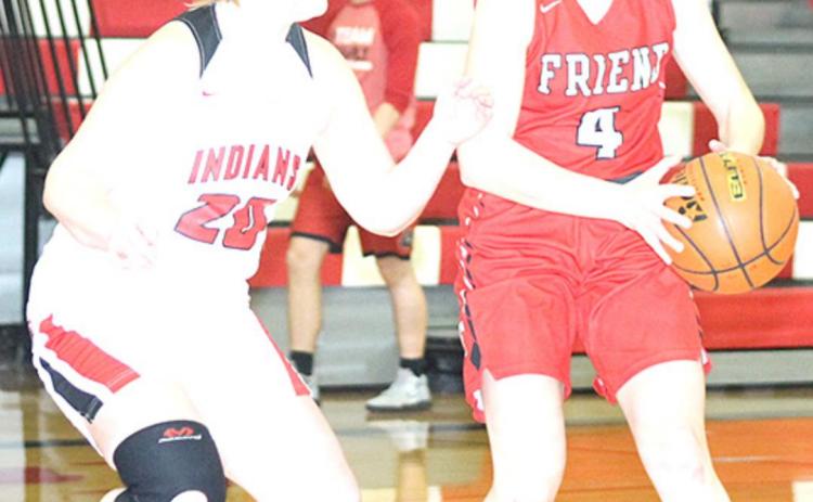 P.C.’s Reagan deKoning (#20, left) plays tough defense against Friend. P.C. held Friend to just 8 points. Paula Jasa/Republican