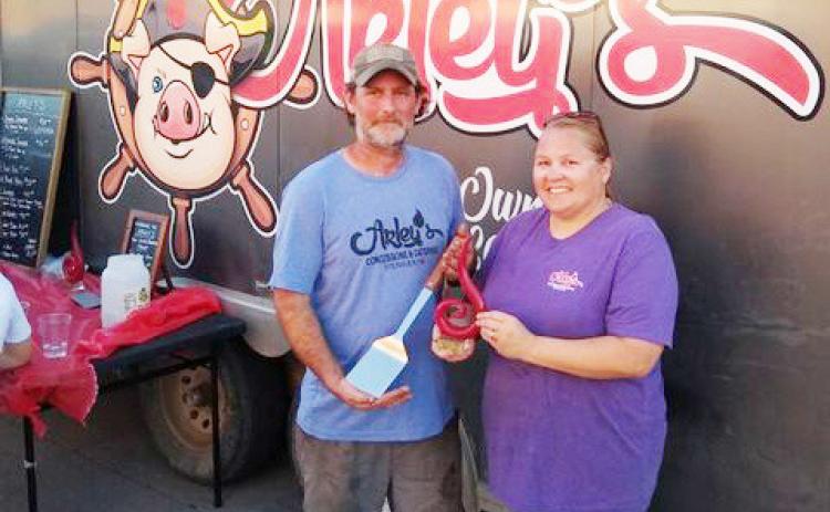 Bobbie and Arlan Meints, “Arley’s” out of Steinauer won the Silver Spatula award at Beatrice’s Ribfest last weekend.