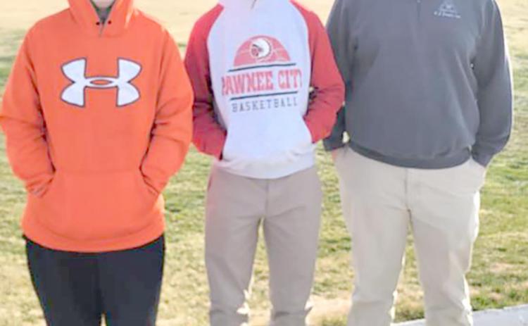 Members of the 2022 HTRS/Pawnee City Golf Team are from left: Carson Refsdal, Justin Pierce, Keegan Vetrovsky. Not pictured: Aidan Friedly, River McNeely, Isaac Seitz.