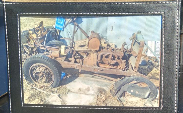Tractor when it sat behind Schmit Garage in Steinauer