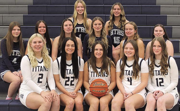 Members of the 2025-26 Humboldt Table Rock Steinauer Girls’ Basketball team are front, from left: Elie Bstandig, Lillian Bowen, Shayfer Cumro, Madison Bredemeier, Kennedi McClarnen. Middle row: Emerson Bredemeier, Kassidy Kanel, PJ Howe, Chloe Shupp, Eden Stewart, Eden Duyea. Back row: Bailee Schmit,Jazie Frey.