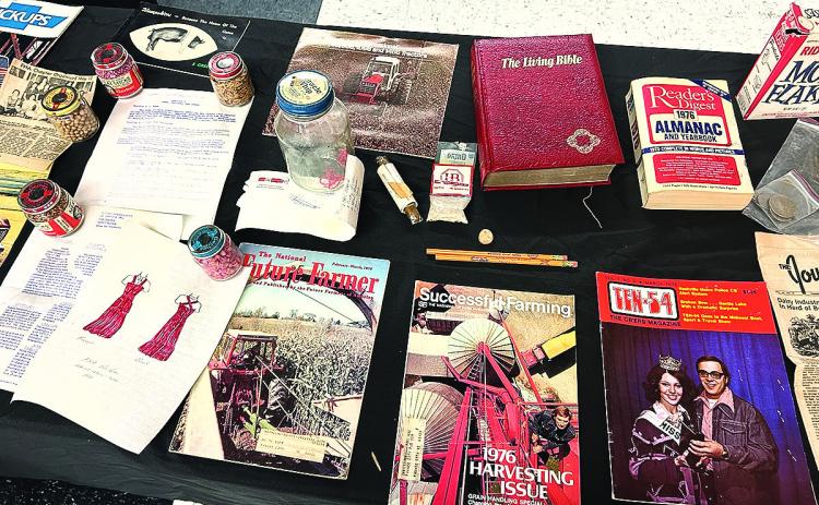 Some of the items from the 1976 FFA Time Capsule