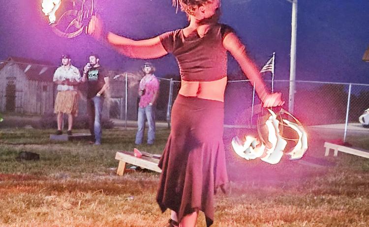 Fire Dancers put on a show in Steinauer